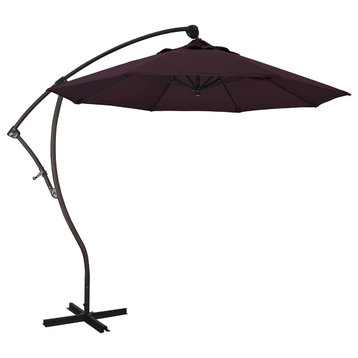 9' Cantilever Market Umbrella Deluxe Crank Lift - Bronze, Pacifica, Purple