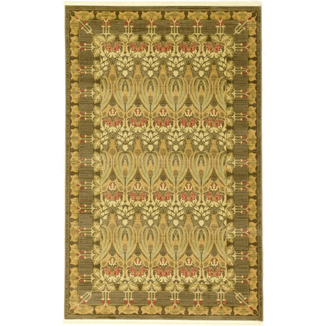 Unique Loom Brown Carnation Edinburgh 5' 0 x 8' 0 Area Rug