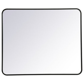 Elegant Decor MR803036BK Soft Corner Metal Rectangular Mirror, 30"x36"