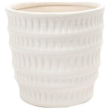Ceramic Flower & Plant Vase, 5.1"L x 4.8"H x 5.1"W, White