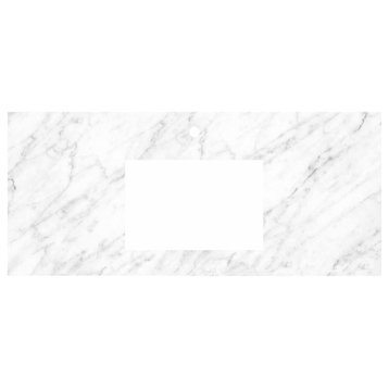 48" Carrara Vanity Top - Rectangle with Single Hole Cutout