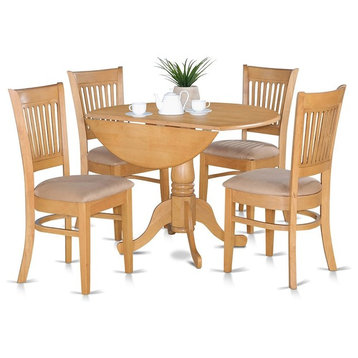 5-Piece Small Kitchen Table Set, Drop Leaf Table and 4 Dinette Chairs