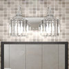 ExBrite Modern Silver Bathroom Vanity Light, 2 Lights