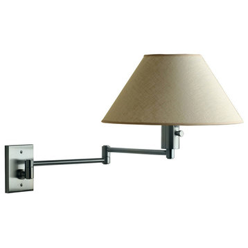 Imago Pared 1-Light Swing Arm Wall Sconce, Brushed Nickel Finish