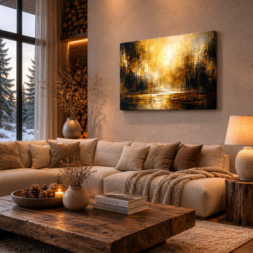 Amber Stillness – Modern Abstract Wall Art