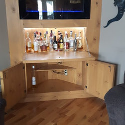 Custom Bar with Fireplace - Shelving