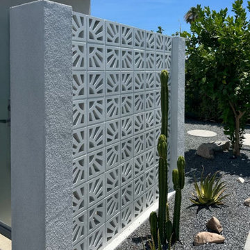 Poolside Shower with Tesselle Sun Breeze Blocks by Trina Turk