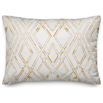 White and Gold Diamond 20x14 Spun Poly Pillow