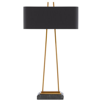 6000-0566 Adorn Large Table Lamp, Antique Brass and Black