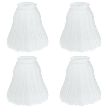 Aspen Creative 23087-4 Replacement Frosted Ribbed Glass Shade, 4 Pack