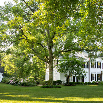 Colonial Exterior Renovation with Pool House