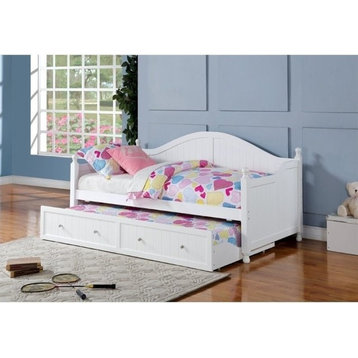 Coaster Julie Ann Transitional Wood Twin Daybed with Trundle in White
