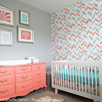 Herringbone Shuffle Stencil Projects