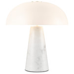 Light Society - Pisa Table Lamp - We can't get enough of this beauty. Our Pisa Table Lamp features a natural marble stone base, tapered to perfection, topped with a modern, milky glass dome shade that's simply stunning. This marble lamp would be a gorgeous addition to your home office, bedroom, or anywhere you need a chic lighting solution.