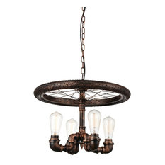 CWI Lighting 9725P20-4-211 4-Light Chandelier With Blackened Copper Finish