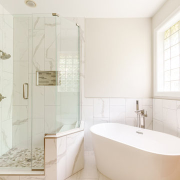 Modern Shower with Stand Alone Tub