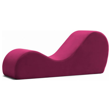 Avana Chaise Lounge Yoga Chair, Wine Red