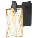 Maxim Lighting - Norfolk 1-Light 6" Wide Black/Burnished Brass Outdoor Wall Mount - Bulb(s) Included: No