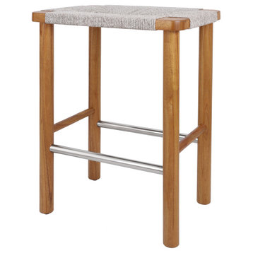 Elio Wood Counter Stool With Rope