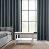 Faux Linen Grommet Room Darkening Curtain Single Panel, Reverie Blue, 50w X 108l