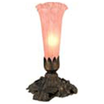 Meyda Tiffany 11241 Stained Glass / Tiffany Accent Table Lamp - Pink