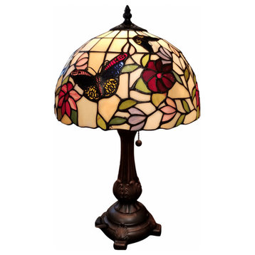 19" Tiffany Style Butterfly Table Lamp