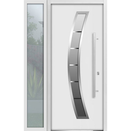 Exterior Prehung Door 52 x 80 / Deux 6500 White Enamel, Right in