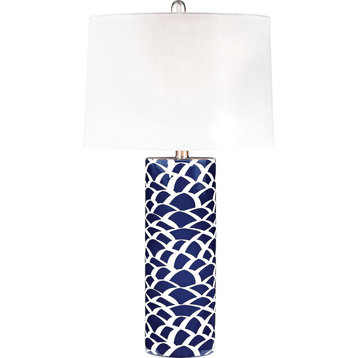 Scale Sketch Table Lamp - Navy Blue,White, E26