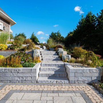 Backyard Landscape Project With Fire Pit Area