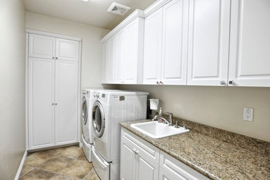 Design ideas for a transitional laundry room in San Diego.