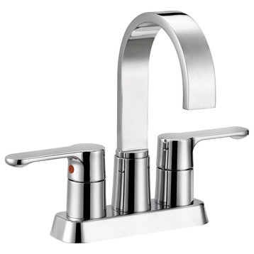 Safavieh Compose 4" Centerset Dual Handle Stainless Steel Bathroom Faucet