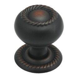 Cosmas - Rope Cabinet Knob With Matching Backplate, Set of 25, Oil Rubbed Bronze - Cabinet And Drawer Knobs