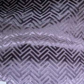 Beethoven Geometric Arrow Pattern, Burn Out Velvet Upholstery Fabric, Lilac