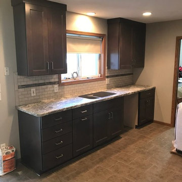 Kitchen Transformation Done in a New Dark Stained Maple Cabinet