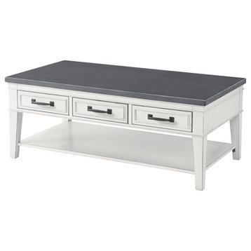 Martin Svensson Home Del Mar 3 Drawer Coffee Table White and Grey