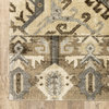 2' X 8' Tan And Gold Central Medallion Indoor Runner Rug