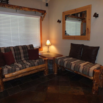 Condo Remodel - Log Railings, Furniture, Slate Floors & Shower
