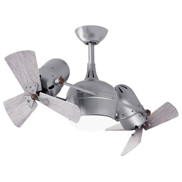 Dagny Rotational Ceiling Fan, Integrated LED, Brushed Nickel, Barn Wood Blades