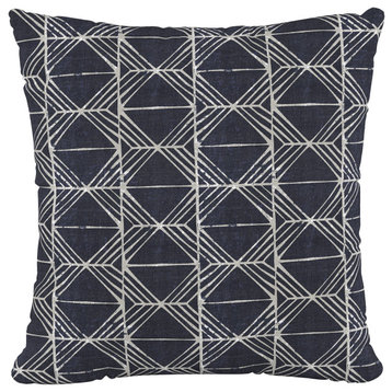 18" Decorative Pillow, Block Print Indigo