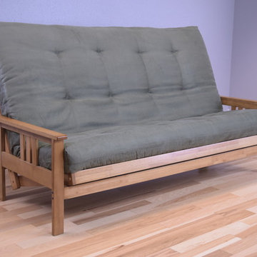 Monterey Butternut Frame with Suede Olive Mattress
