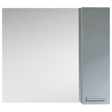 Fine Fixtures Atwood Mirror With Side Cabinet, Gray, 35"