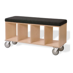 OFFI - Bench Box With Pad And Casters Upholstery - Upholstered Benches