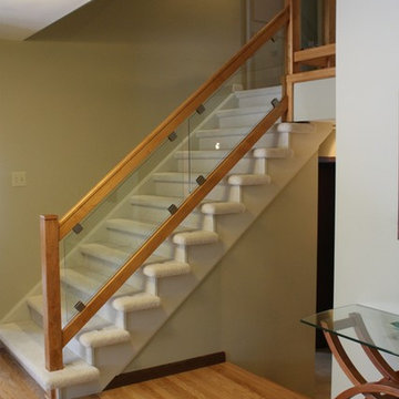 Renovation - Maple Railing with Glass Panels