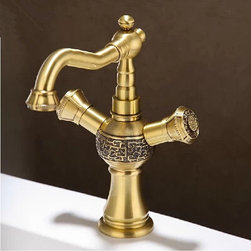 High Quality Brass single hole two handles bathroom mixer water basin Faucet LA1 - Bathroom Sink Faucets