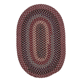 Boston Common Bordered Indoor Rug Traditional Wool BC52, 5'x8' Oval ...