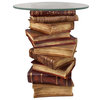 Power of Books Glass Top Side Table