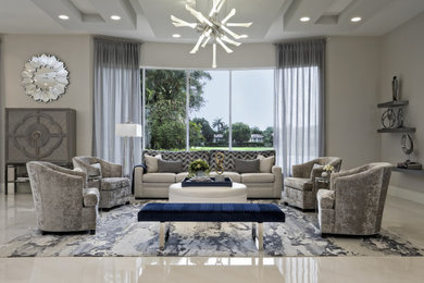 Transitional living room photo in New York
