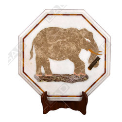 ELEPHANT FIGURINE MARBLE TILE - Home Accessories & Decor