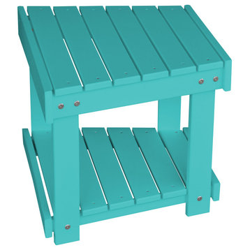 Poly New Hope Bench and Side Table, Aruba Blue