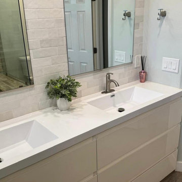 Modern Bathroom Remodel with Custom Vanity & Glass Shower | Los Angeles
